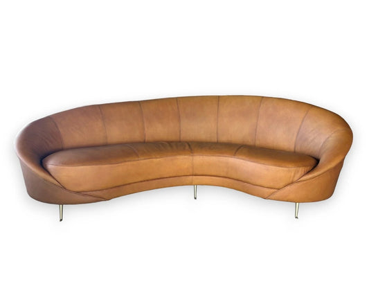 Curved sofa, mid century modern loveseat